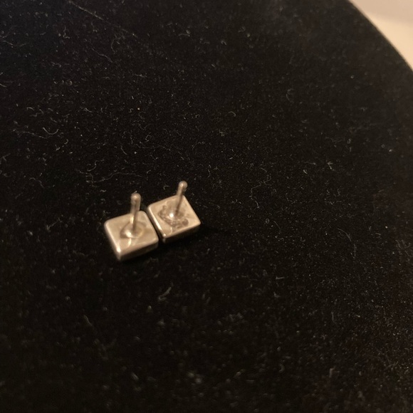 Silver Southwest Style Square 4 Stone Earrings. Turquoise - Picture 5 of 5